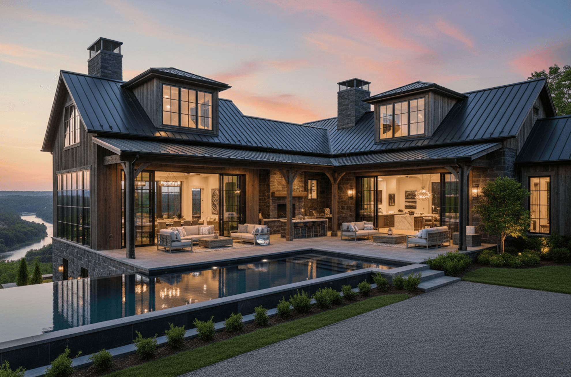 Turn floor plan in to barndominium houses design